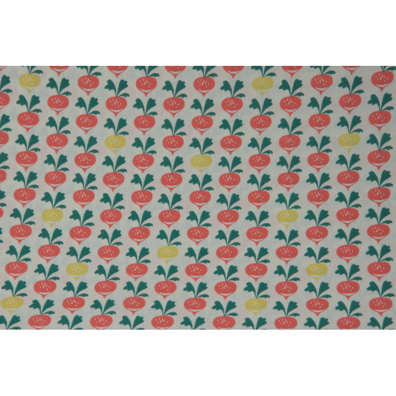 Tissu coton Motif Fleur Radis (50 cm)