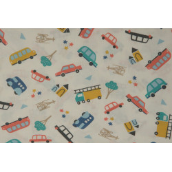 Tissu coton Motif Enfant Voiture (50 cm)