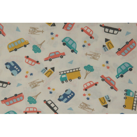 Tissu coton Motif Enfant Voiture (50 cm)