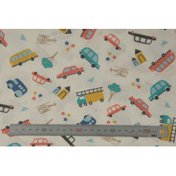 Tissu coton Motif Enfant Voiture (50 cm)