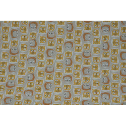Tissu coton Motif Enfant Hiboux (50 cm)