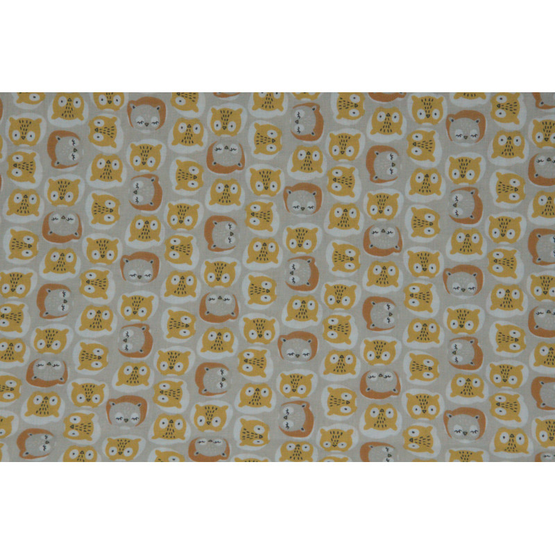 Tissu coton Motif Enfant Hiboux (50 cm)