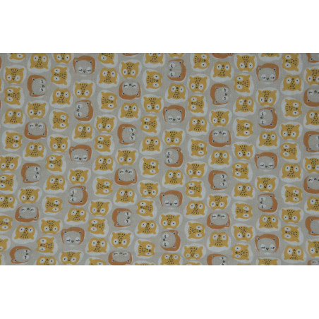 Tissu coton Motif Enfant Hiboux (50 cm)