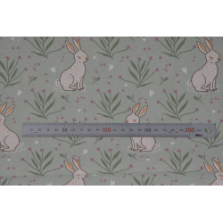 Tissu coton Motif Enfant Lapin (50 cm)