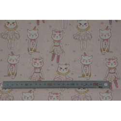 Tissu coton Motif Enfant Chat (50 cm)