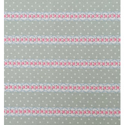 Tissu coton Motif Fleur - Bandes avec roses (50cm)