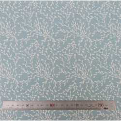 Tissu coton Motif Fleur - Branche feuillue  (50cm)