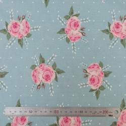 Tissu coton Motif Fleur - Grandes Roses (50cm)