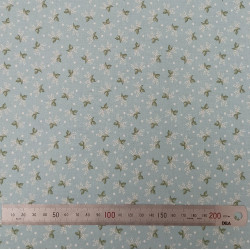 Tissu coton Motif Fleur - Feuilles  (50cm)