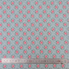 Tissu coton Motif Fleur - Roses quadrillées  (50cm)