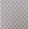 Tissu coton Motif Fleur - Roses quadrillées  (50cm)