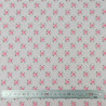 Tissu coton Motif Fleur - Roses quadrillées  (50cm)