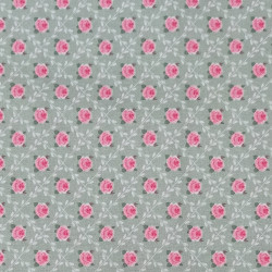 Tissu coton Motif Fleur - Roses quadrillées  (50cm)