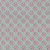 Tissu coton Motif Fleur - Roses quadrillées  (50cm)