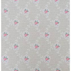 Tissu coton Motif Fleur - Petites roses reliées  (50cm)