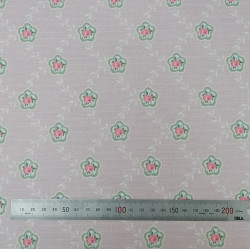 Tissu coton Motif Fleur - Petites roses reliées  (50cm)