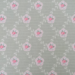 Tissu coton Motif Fleur - Petites roses reliées  (50cm)