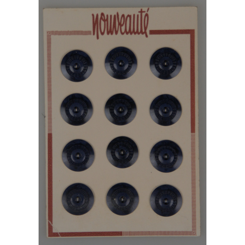 Boutons "coniques" ciselés bleu marine